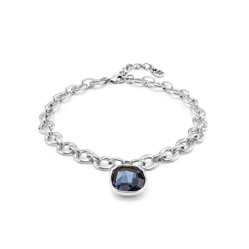 UNOde50 Sterling Silver and Blue Crystal Necklace