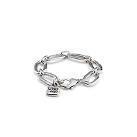 UNOde50 Sterling Silver and 18k Gold Plated Oval Links Bracelet