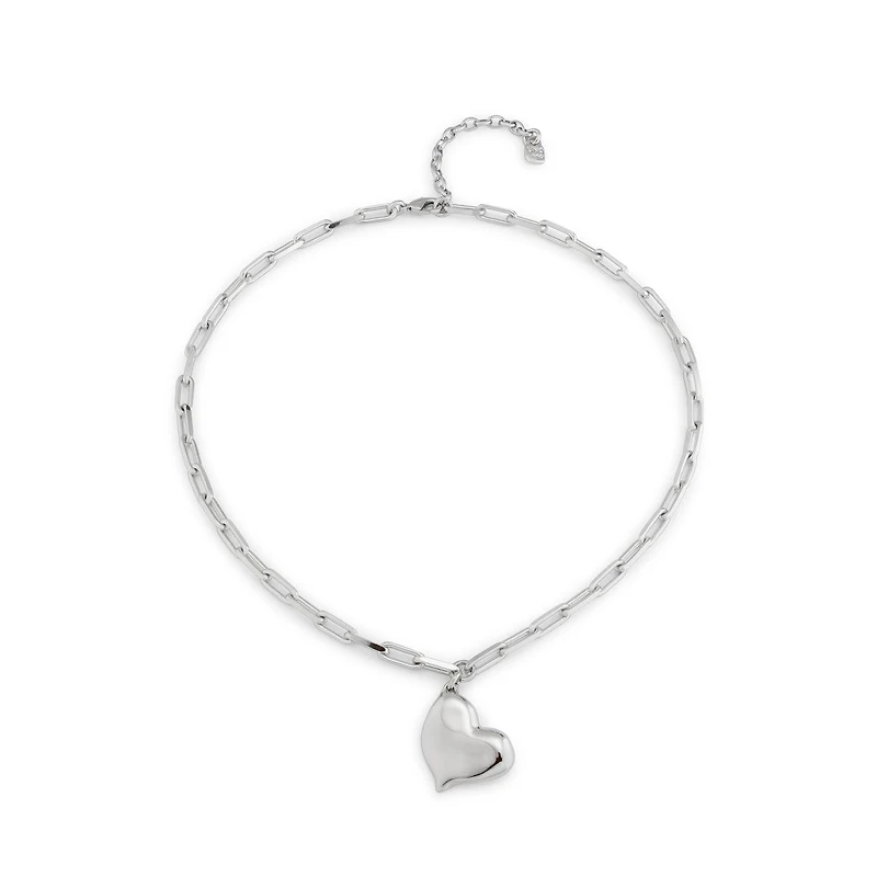 UNOde50 Sterling Silver-Plated Metal Alloy Medium Size Heart Necklace
