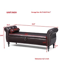 Streamdale 63" Upholstered End Bench with Flip-Top Storage