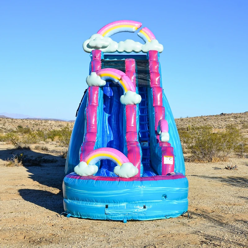 JumpOrange Imperfectly Perfect Commercial Grade Inflatable Water Slide with Detachable Deep Pool for Kids and Adults (with Blower), Outdoor Indoor, We