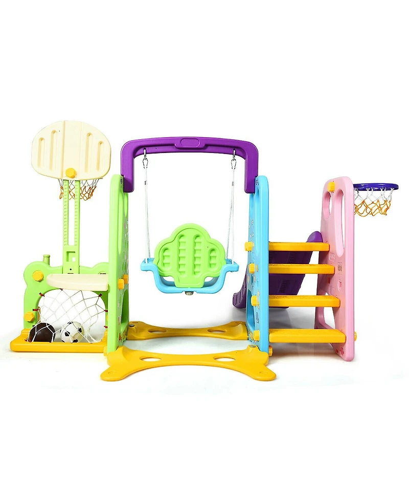 Gouun 6-in-1 Climber Swing Basketball Hoop Football Gate