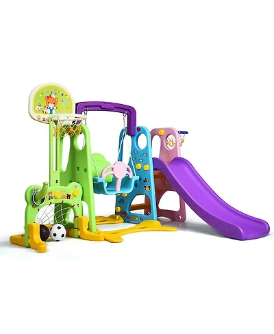 Gouun 6-in-1 Climber Swing Basketball Hoop Football Gate