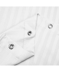 Awesome Home Classic StripeTone on Tone Woven Waterproof Shower Curtain, White, 72"X72"