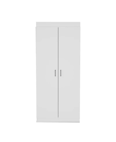 Chad Pantry Double Door Cabinet, Five Shelves,Three Interior Door Shelves, White