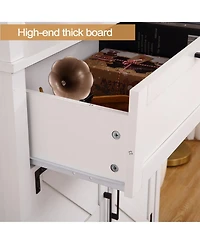 gaomon 6-Tire Bookshelf With Doors, Farmhouse Bookcase Floor Standing Bookshelves With W/ 1 Drawer And Adjustable Shelves For Kitchen,Living Room, Bed