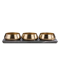 Thirstystone Uptown Condiment Bowls with Marble Board, Set of 3