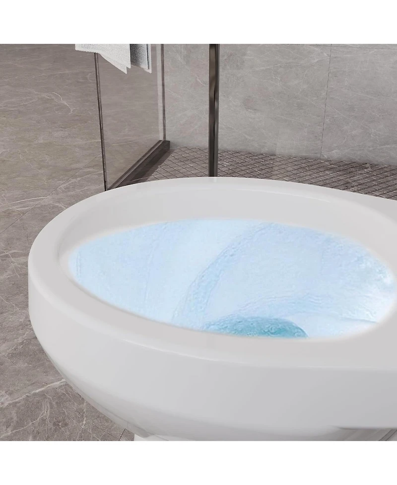 gaomon Two-Piece Round Toilet - 19" Bowl Height, Standard Seat Included,Top Double Button