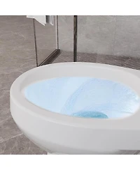 gaomon Two-Piece Round Toilet - 19" Bowl Height, Standard Seat Included,Top Double Button