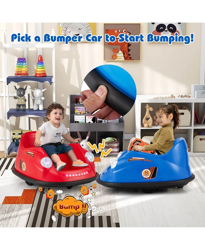 Ride on Bumper Car for Kids with Remote Control 360 Degree Spin Led Light