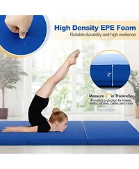 Hongge 6 x 2 Ft Tri-Fold Gym Mat with Handles and Removable Zippered Cover