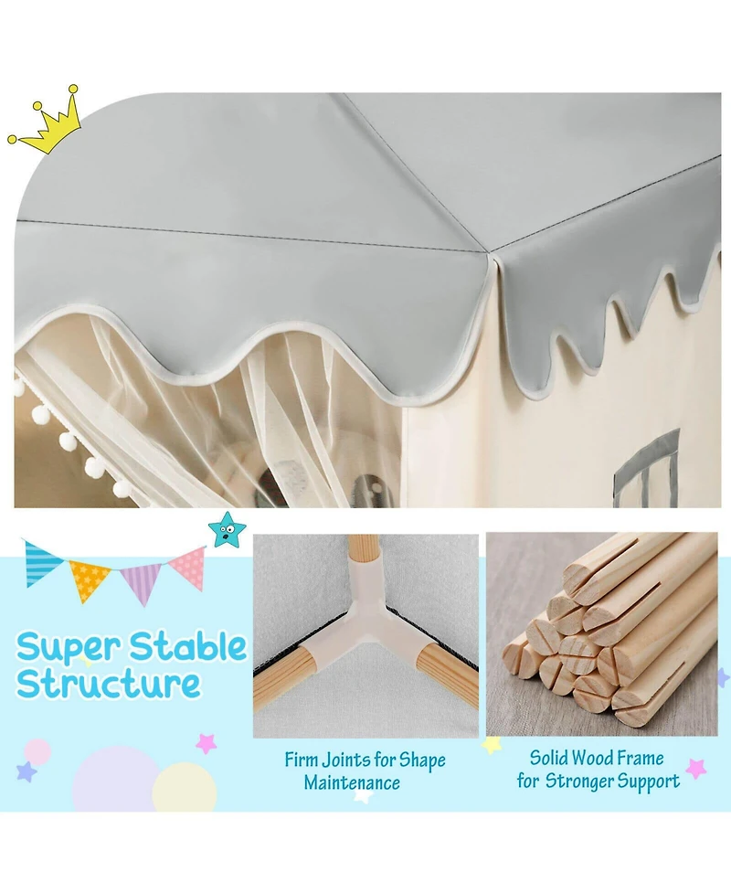 Hongge Kids Large Play Castle Fairy Tent with Mat