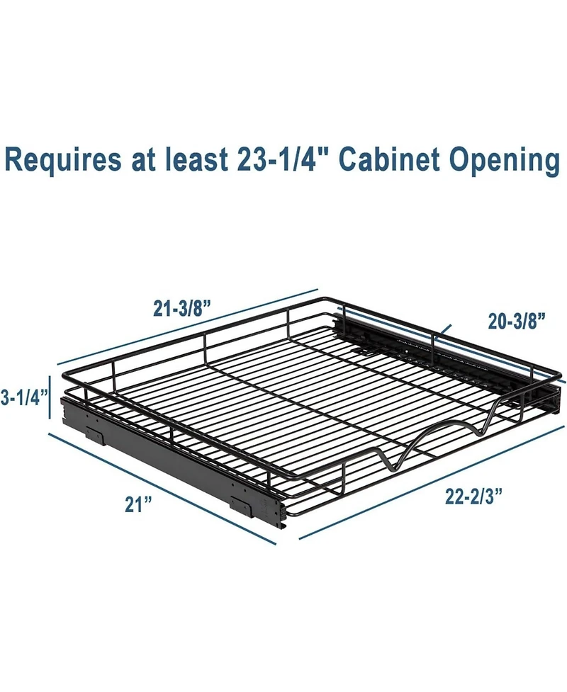 Florida Brands Black Pull Out Cabinet Organizer 22 x 21 In