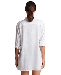 Lauren Ralph Women's Classic Camp Shirt Swim Cover-Up
