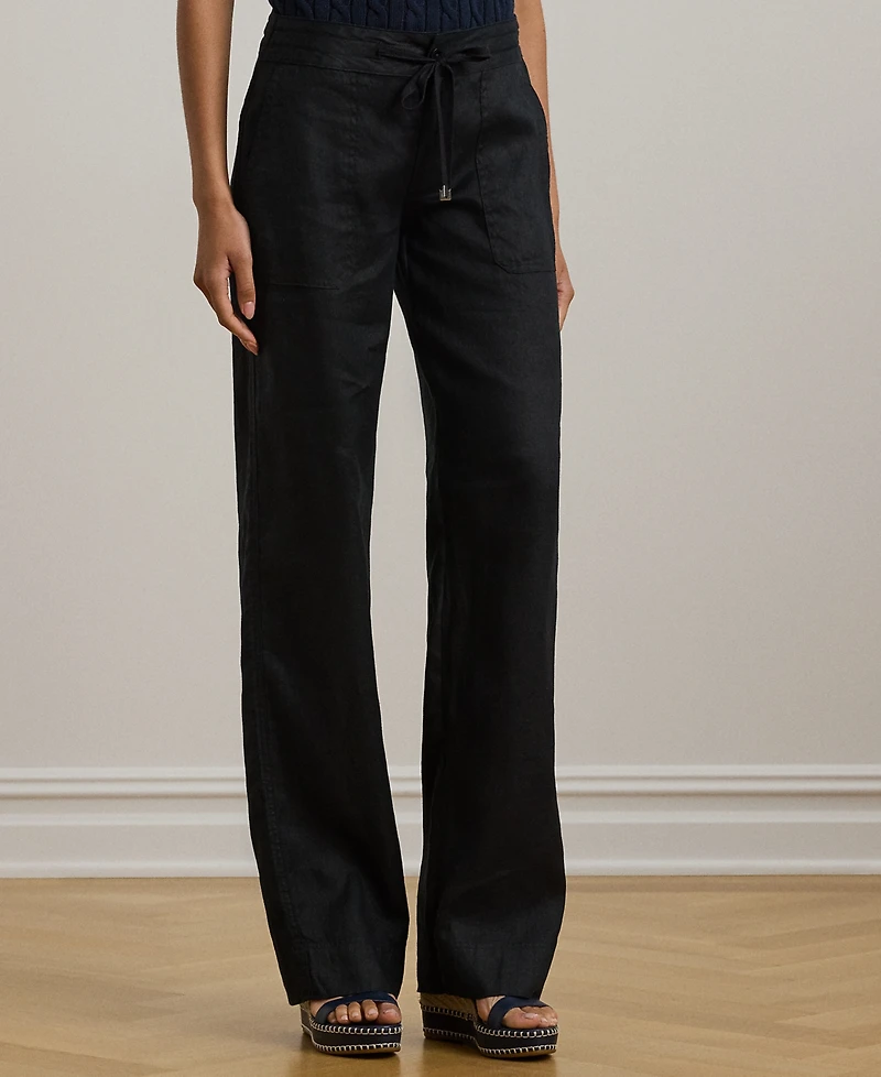 Lauren Ralph Petite 100% Linen Wide-Leg Pants