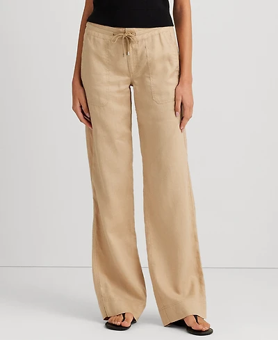 Lauren Ralph Petite 100% Linen Wide-Leg Pants