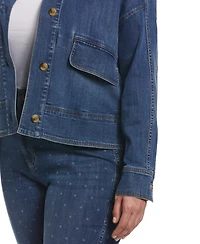 Rafaella Plus Cropped Oversized Denim Jacket