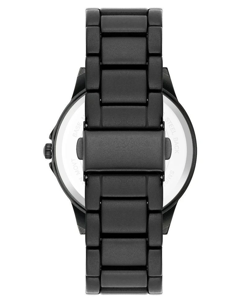 Steve Madden Men's Casual Blue and Black Alloy Metal Watch, 44mm