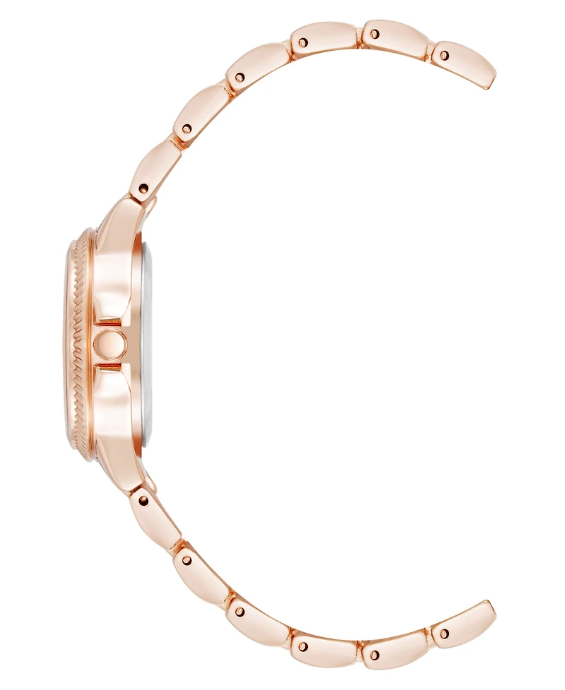 Steve Madden Women's Everyday Rose Gold-Tone Alloy Metal Bracelet Watch, 30mm