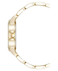 Steve Madden Women's Signature Pink Enamel and Gold-Tone Alloy Metal Bracelet Watch, 36mm