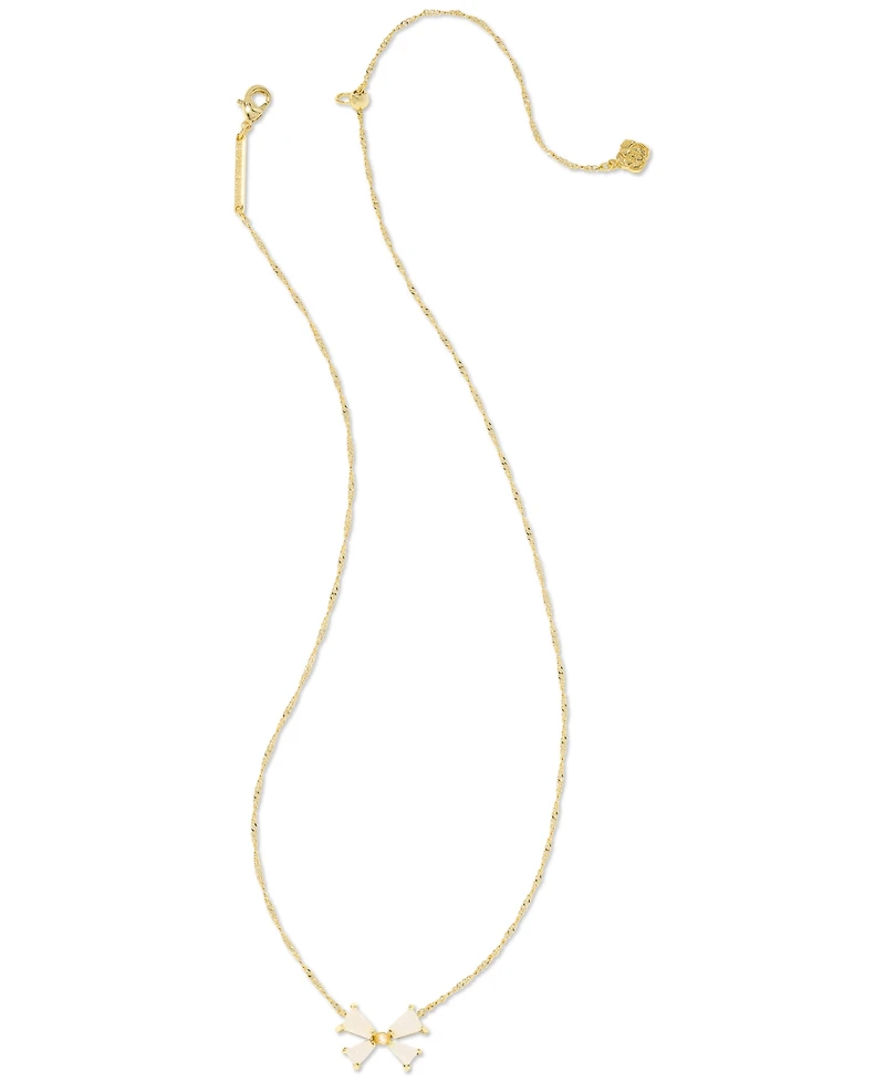 Kendra Scott Gold-Tone Druzy or Mother of Pearl Bow Adjustable 19" Pendant Necklace