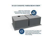 gaomon Kitchen Sink, 33 Inch Brushed Nickel Undermount Kitchen Bar Sink with Single-tier Track, Stainless Steel 16 Guage Double Bowl Kitchen Sinks, Fa