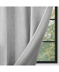 Linen Texture Blackout Grommet Curtains Pair(2 Panels