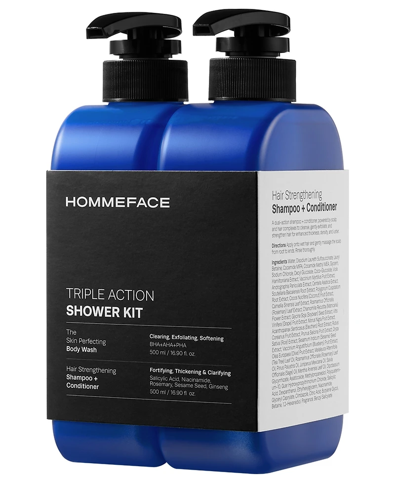 Hommeface Hair and Body Wash Shower Set 33.8 fl oz.
