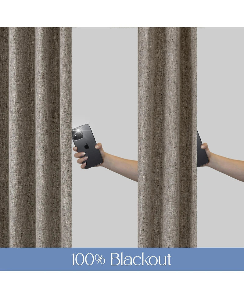 Awesome Home Linen Texture Blackout Grommet Curtains Pair (2 Panels