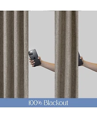 Awesome Home Linen Texture Blackout Grommet Curtains Pair (2 Panels