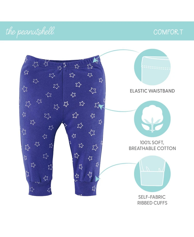 The Peanutshell Baby Boy or Girl Pants, 5-Pack, Elephant Brights