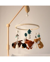 The Peanutshell Western Woods Baby Musical Wooden Crib Mobile