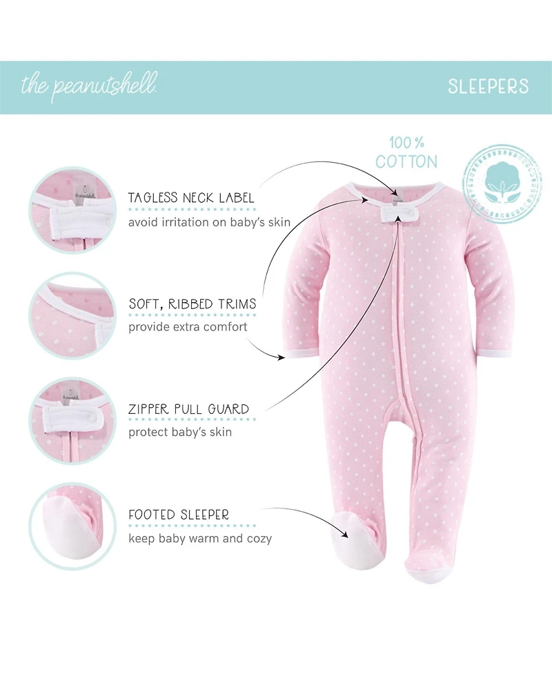 The Peanutshell Baby Girls Layette Gift Set for Girls, Purple Pink Butterfly, 30 Essential Pieces