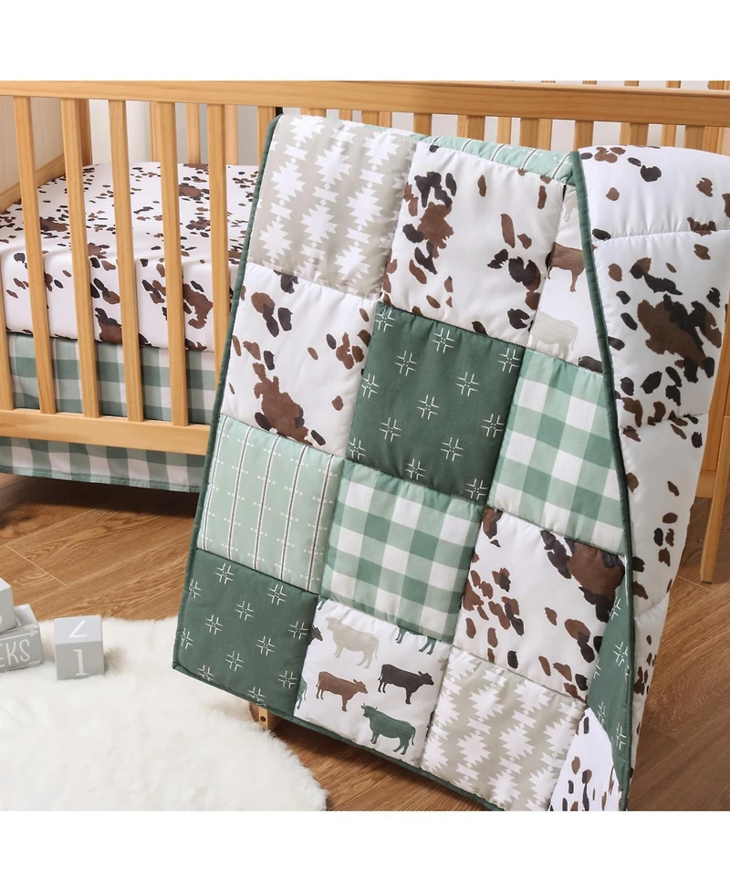 The Peanutshell Crib Bedding Set for Baby Boys, Boho Farm, 3 Pieces