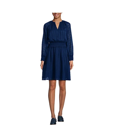 Lands' End Women's Chiffon Clip Dot Dress