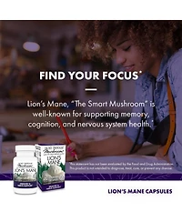 Host Defense Mushrooms Lion's Mane - Brain Health Support Supplement - Mushroom Supplement to Support Focus & Memory Function