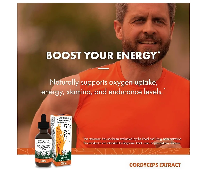Host Defense Cordyceps Extract - Immune & Energy Support Supplement