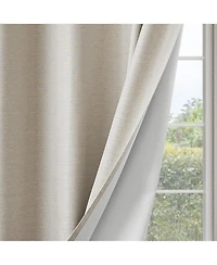 Brushed Serengeti Stria 100% Blackout Grommet Pair (2 panels