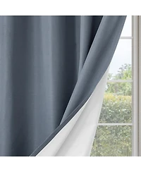 Brushed Serengeti Stria 100% Blackout Grommet Pair (2 panels