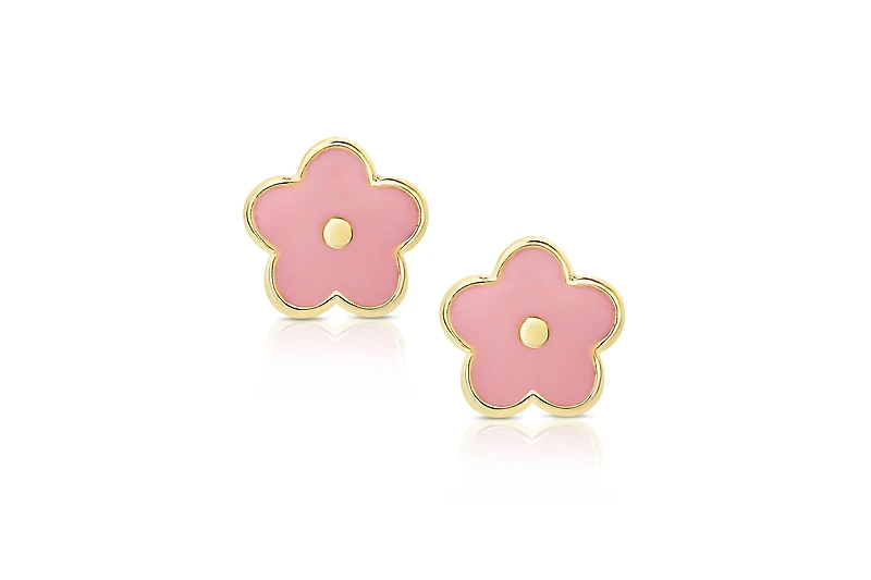 Lily Nily Girls Pink Flower Stud Earrings