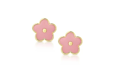 Lily Nily Girls Pink Flower Stud Earrings