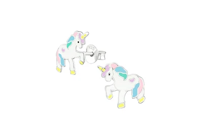 Lily Nily Girls Unicorn Stud Earrings in Sterling Silver