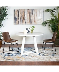 Streamdale 3-Piece Round Dining Set, Trestle Dining Table with 2 Stylish Chairs