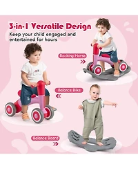 Hongge 3 in 1 Rocking Horse with Detachable Balance Board and Seat