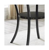 Streamdale Biony Espresso Nailhead Round Dining Table