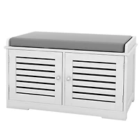 Streamdale Modern Shoe Organizer Bench with Two-Compartment Storage