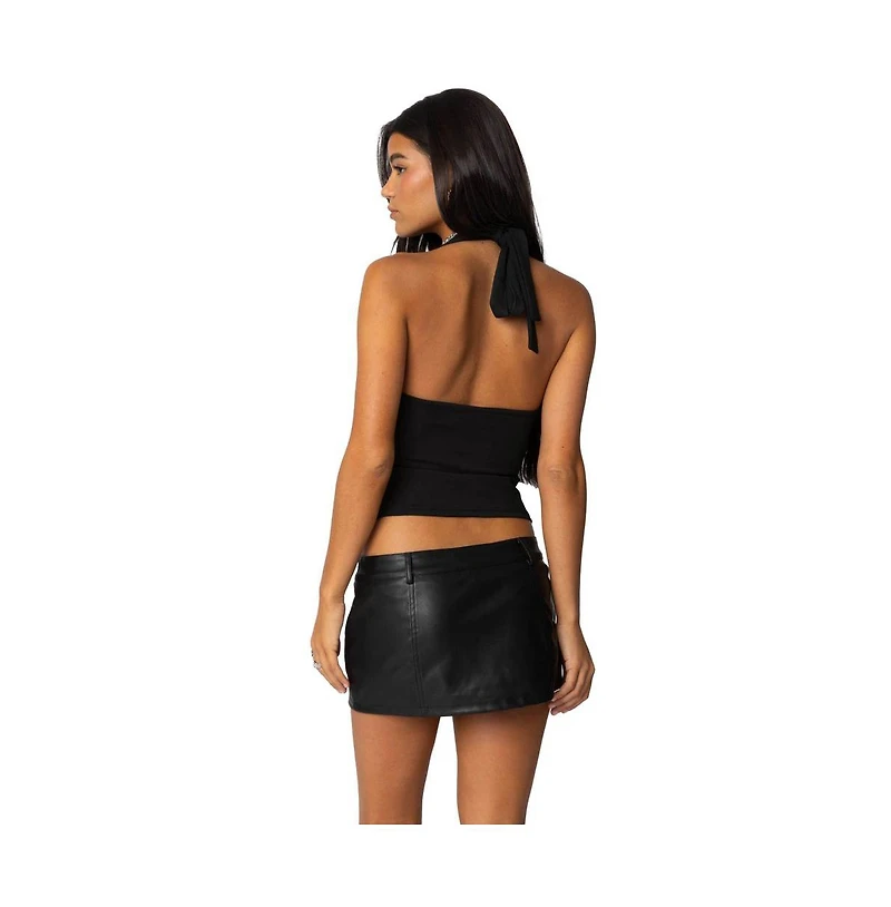Edikted Womens Chain Reaction Cut Out Top