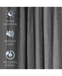 Chenille Solid Room Darkening Back Tab Curtain Panel
