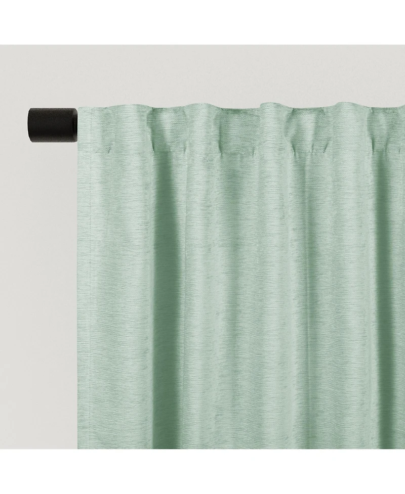 Chenille Solid Room Darkening Back Tab Curtain Panel