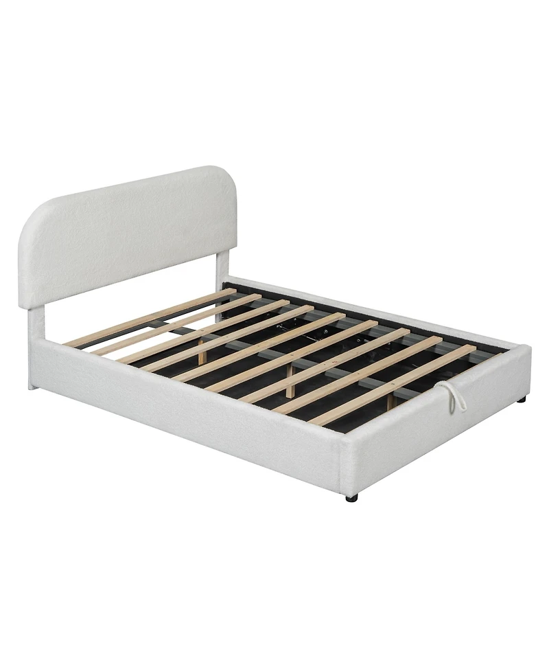 Streamdale Teddy Fleece Platform Bed with Hydraulic Storage